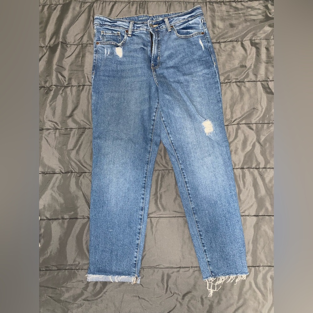 Old Navy Distressed Blue Ankle Jeans